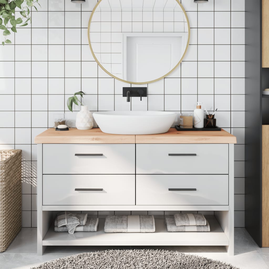 vidaXL Kúpeľňová doska 140x50x(2-6) cm neošetrený masív