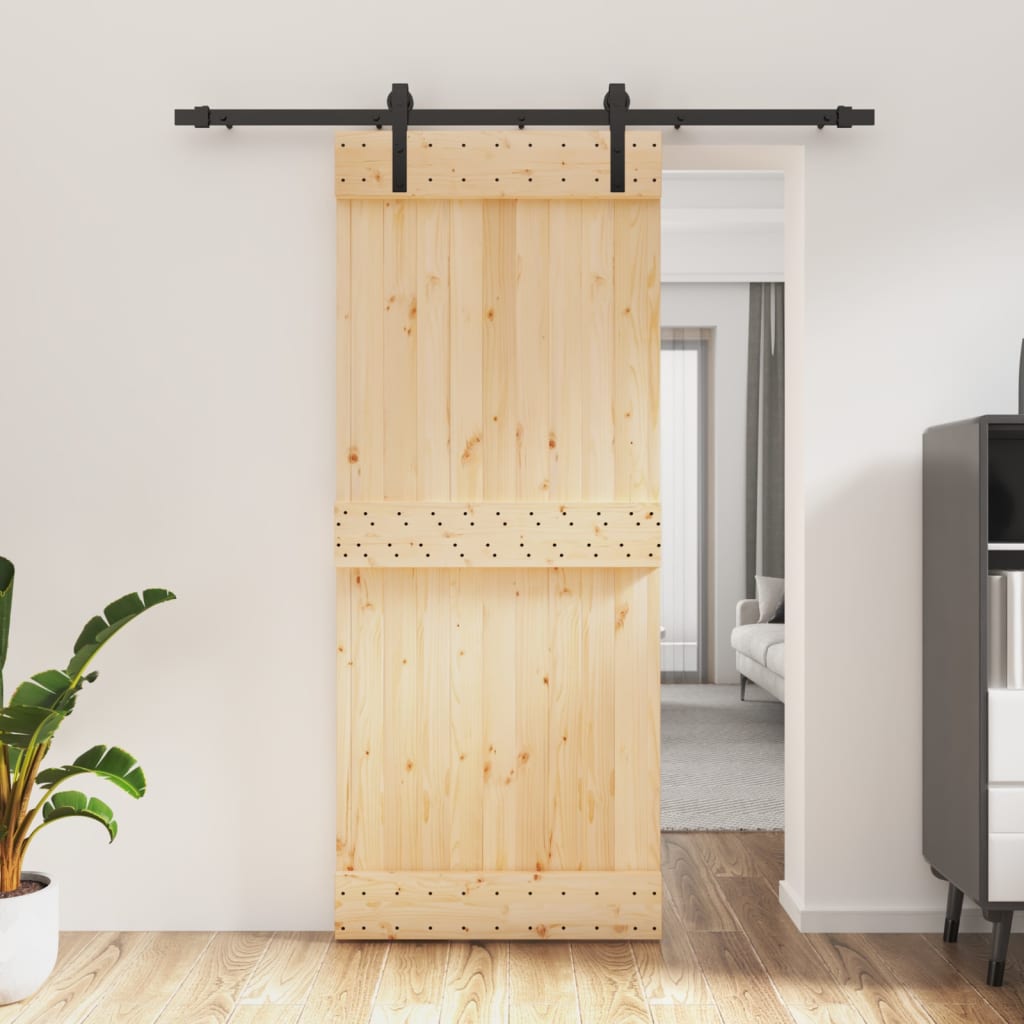 vidaXL Posuvné dvere so sadou kovania 85x210 cm borovicový masív