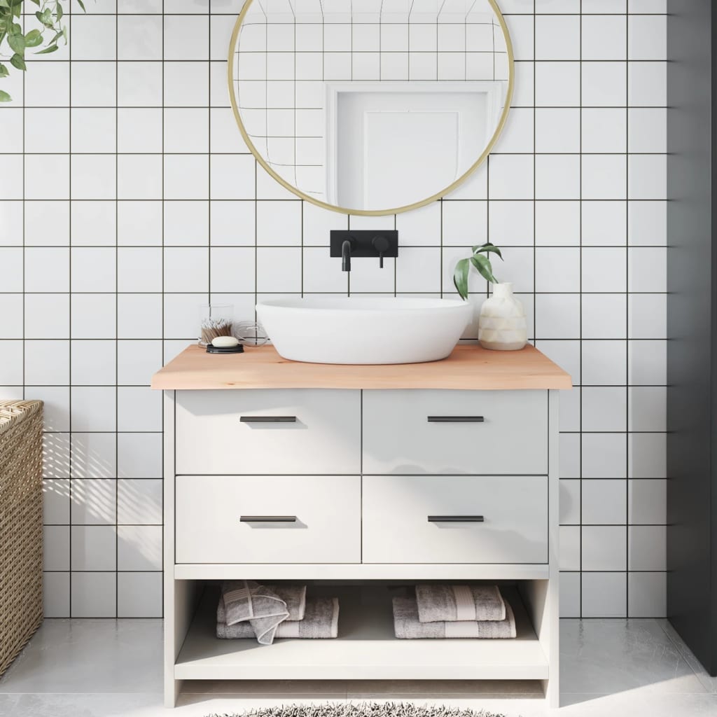vidaXL Kúpeľňová doska 100x50x(2-4) cm neošetrený masív