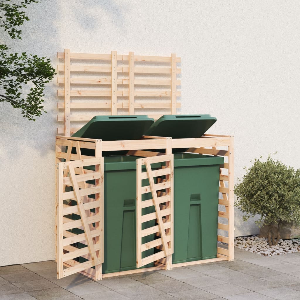 vidaXL Úložný box na dva odpadkové koše masívna borovica