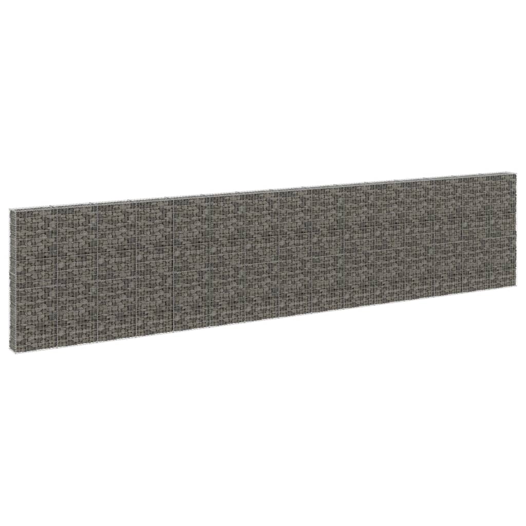 vidaXL Gabiónová stena s krytmi, pozinkovaná oceľ 900x30x200 cm