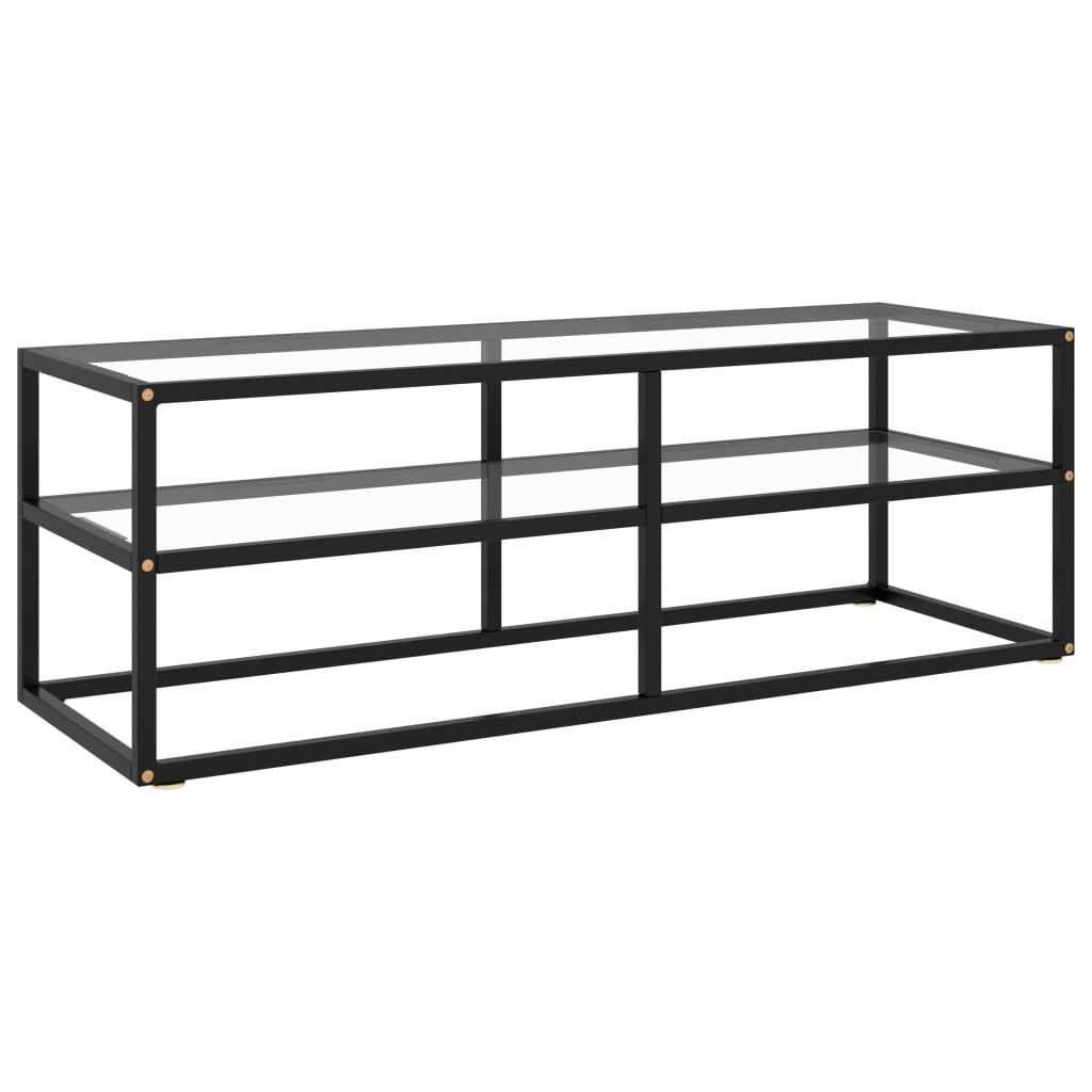 vidaXL TV skrinka čierna s priehľadným sklom 120x40x40 cm