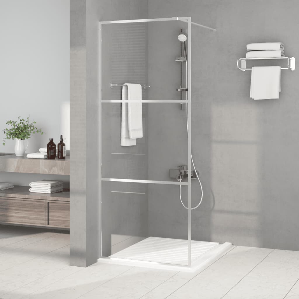 vidaXL Sprchová zástena strieborná 80x195 cm priehľadné ESG sklo