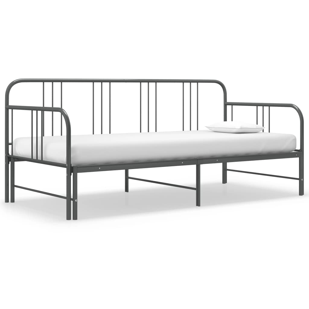 vidaXL Rám rozkladacej pohovky sivý kovový 90x200 cm