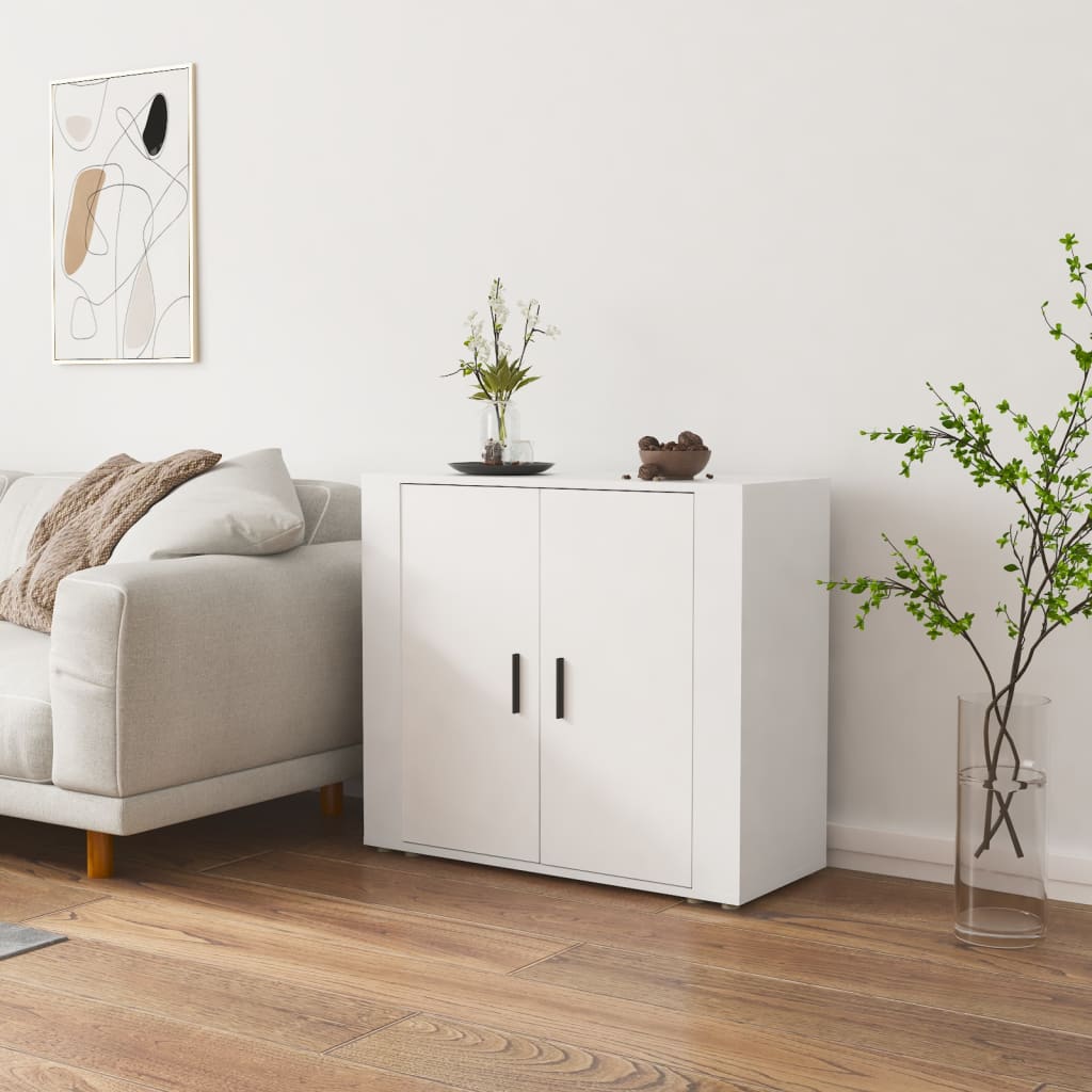 vidaXL Komoda biela 80x33x70 cm spracované drevo