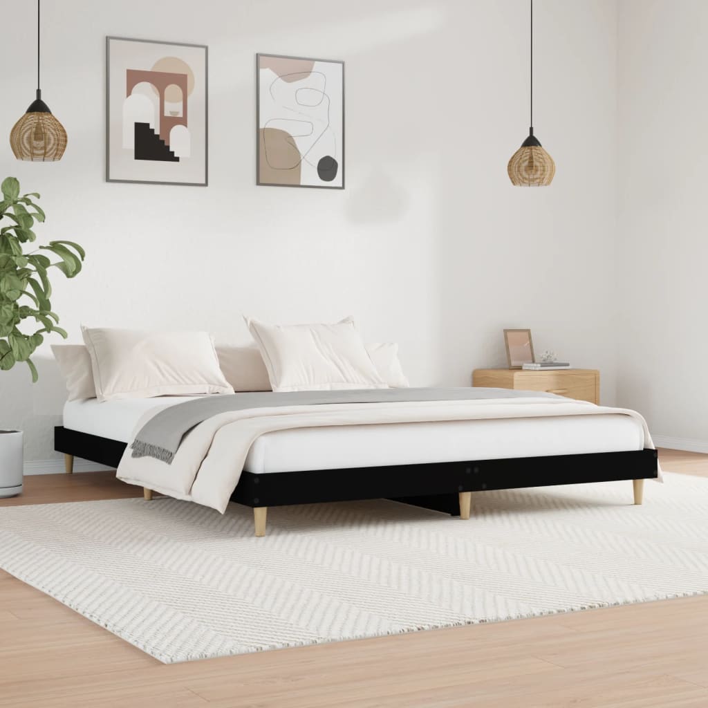 vidaXL Posteľný rám čierny 180x200 cm kompozitné drevo