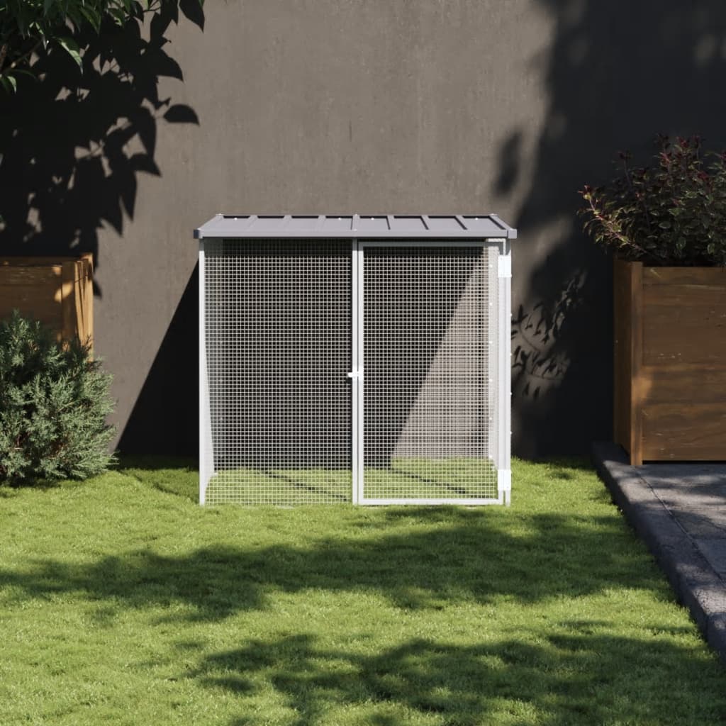 vidaXL Klietka pre kurčatá strecha svetlo šedá 103x98x90 cm poz. oceľ