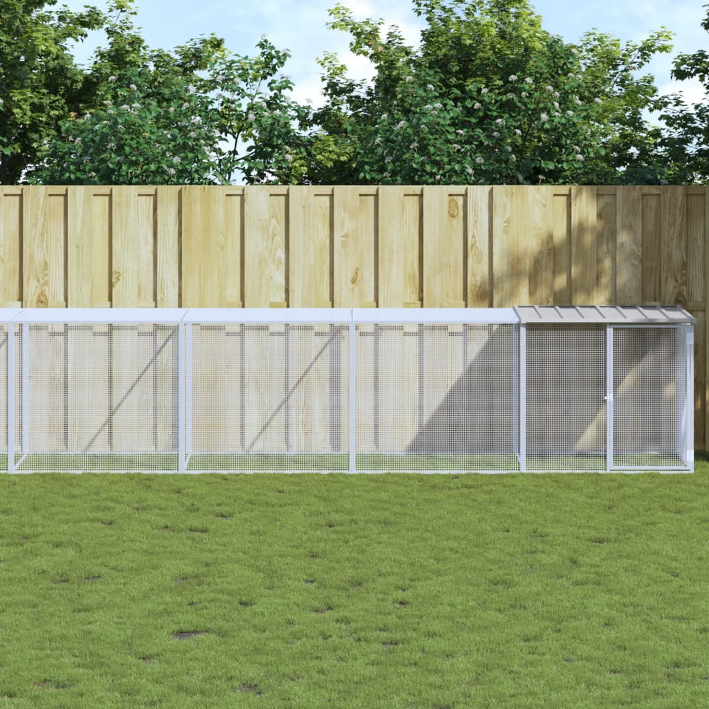 vidaXL Klietka pre kurčatá strecha bledosivá 1003x98x90 cm poz. oceľ