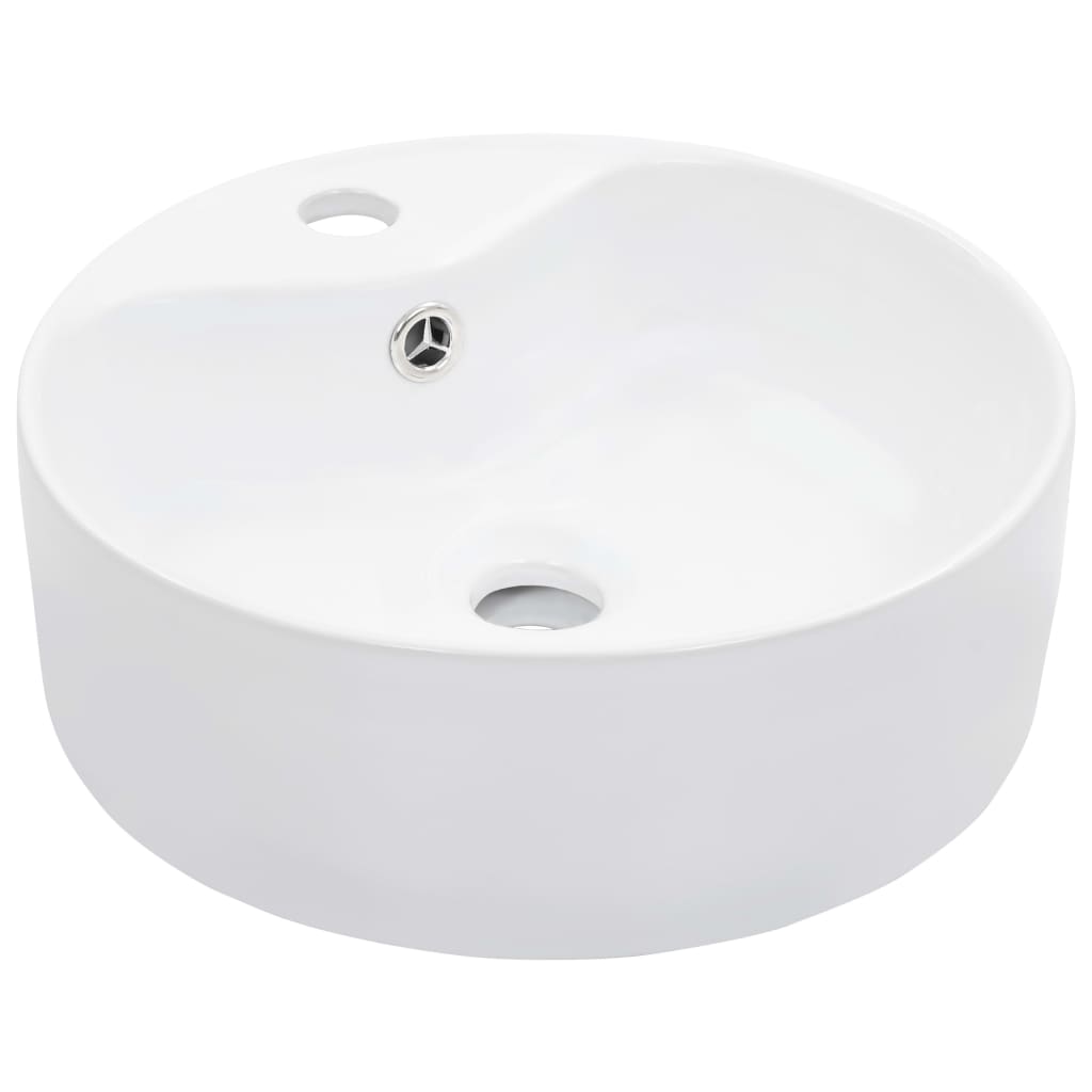 vidaXL Umývadlo s prepadom 36x13 cm keramické biele