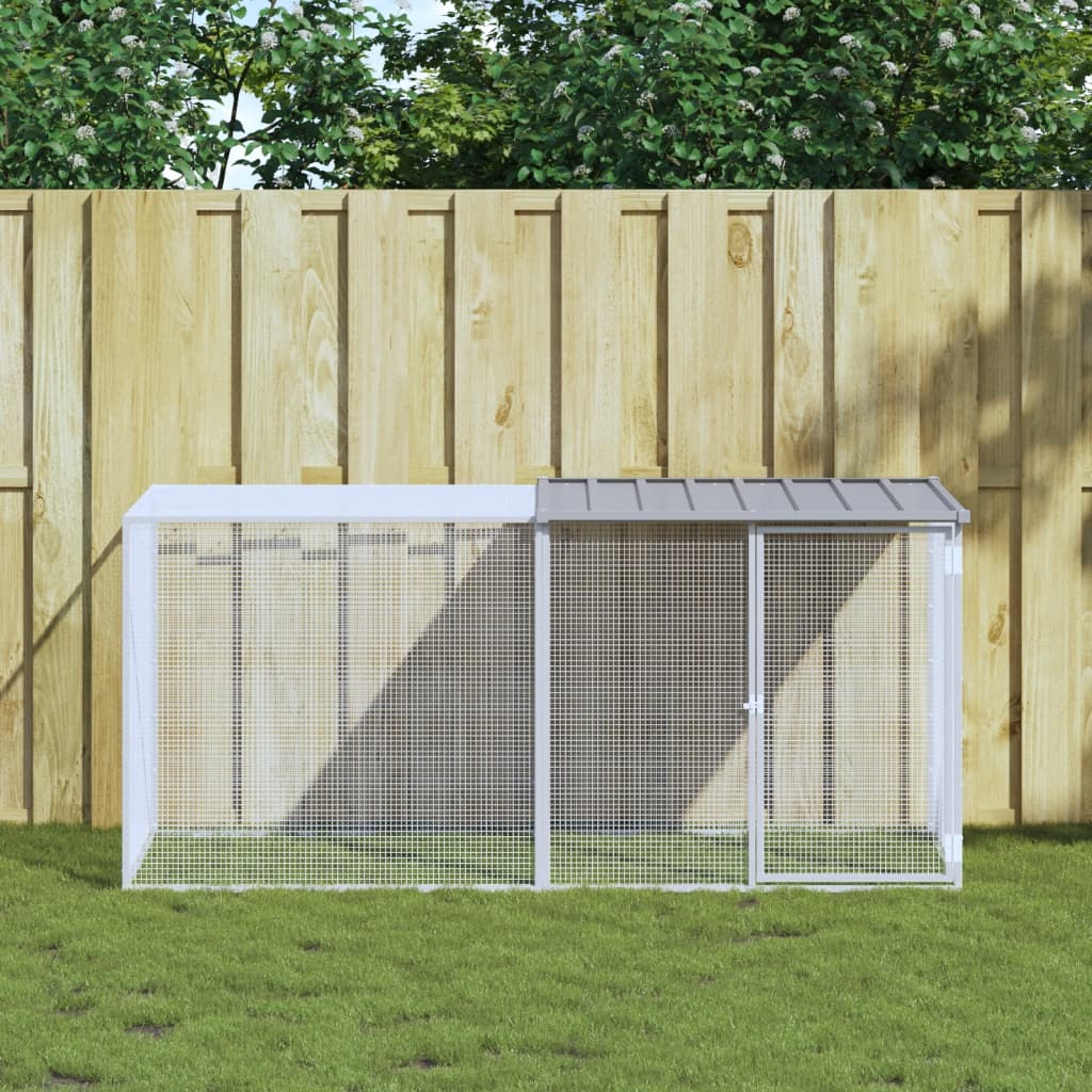 vidaXL Klietka pre kurčatá strecha bledosivá 203x98x90 cm poz. oceľ