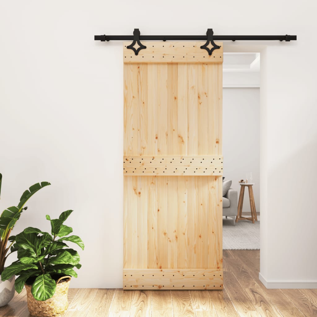 vidaXL Posuvné dvere so sadou kovania 85x210 cm borovicový masív