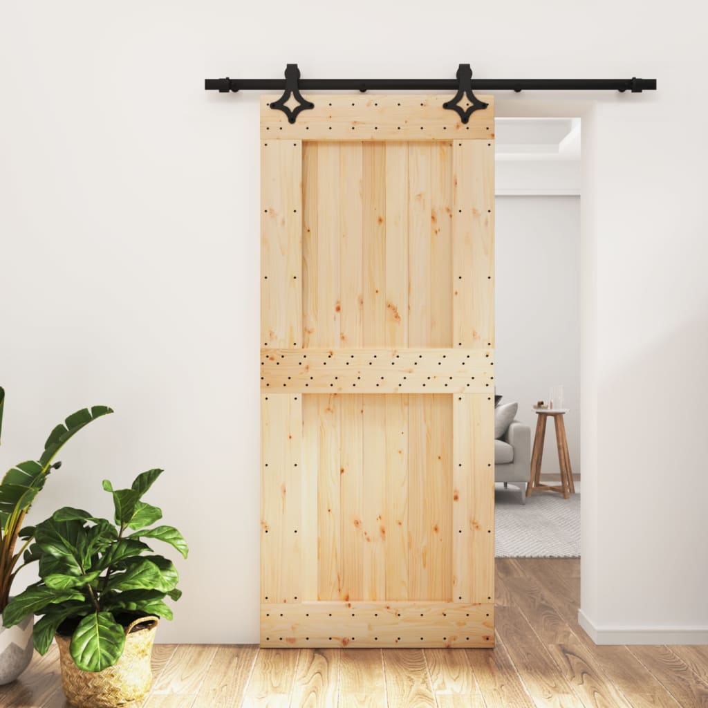 vidaXL Posuvné dvere so sadou kovania 90x210 cm borovicový masív