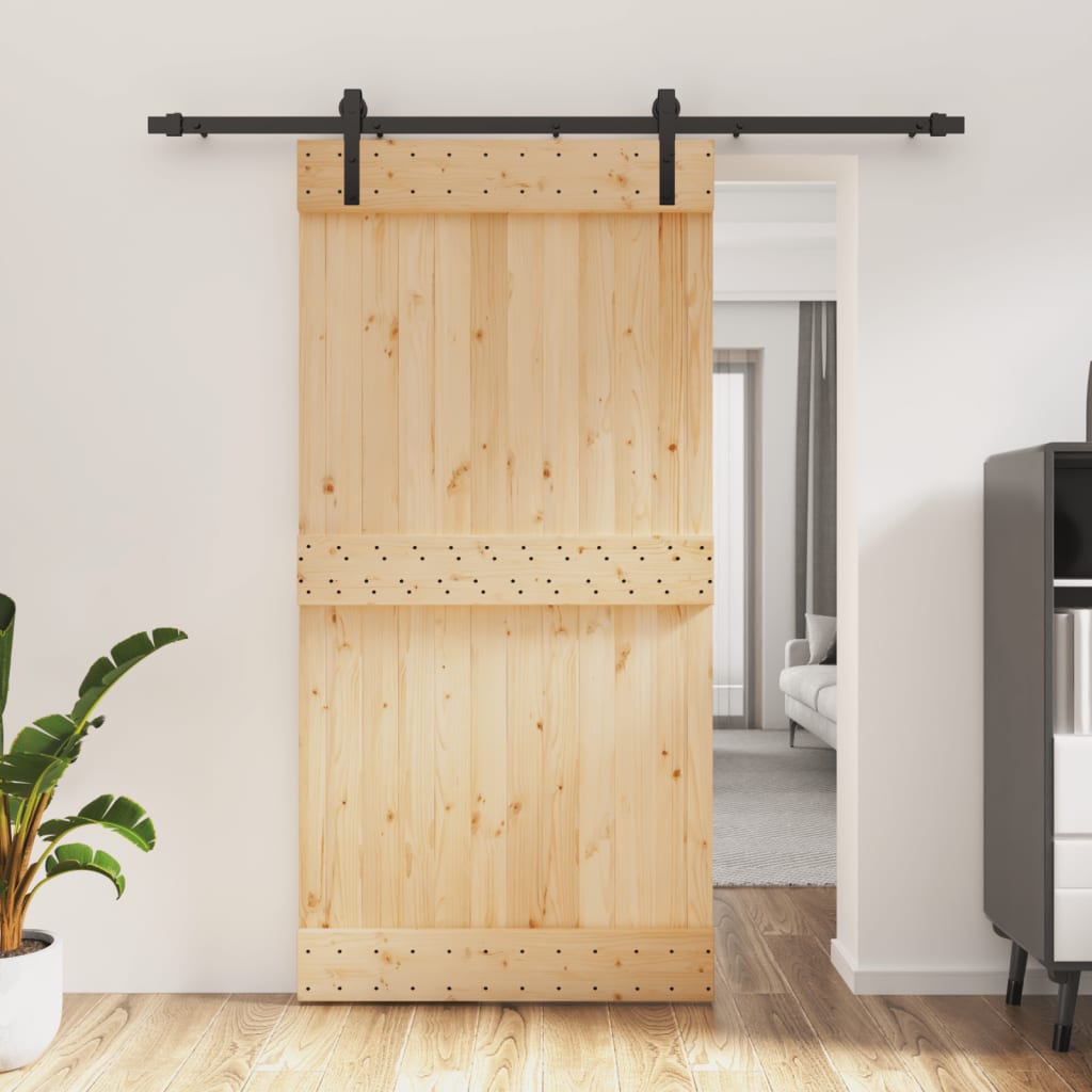vidaXL Posuvné dvere so sadou kovania 100x210 cm borovicový masív
