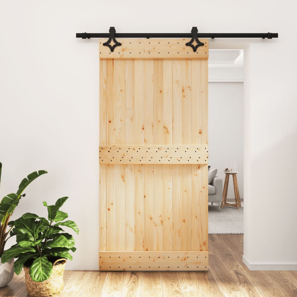 vidaXL Posuvné dvere so sadou kovania 100x210 cm borovicový masív