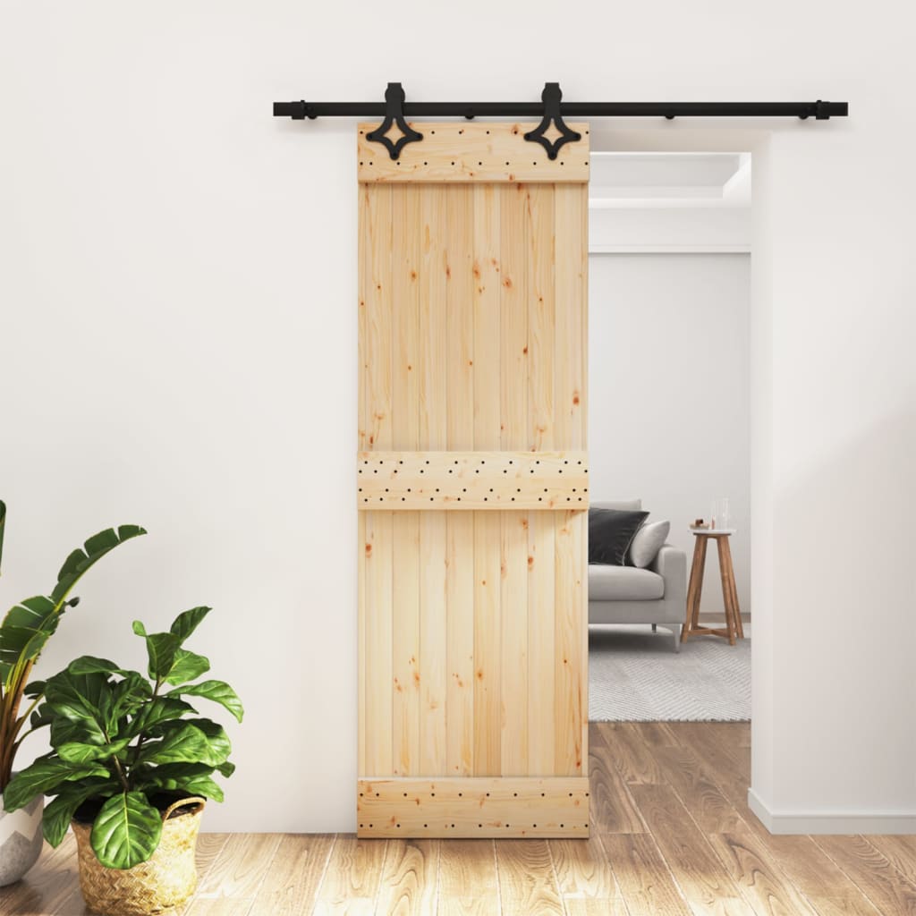 vidaXL Posuvné dvere so sadou kovania 70x210 cm borovicový masív