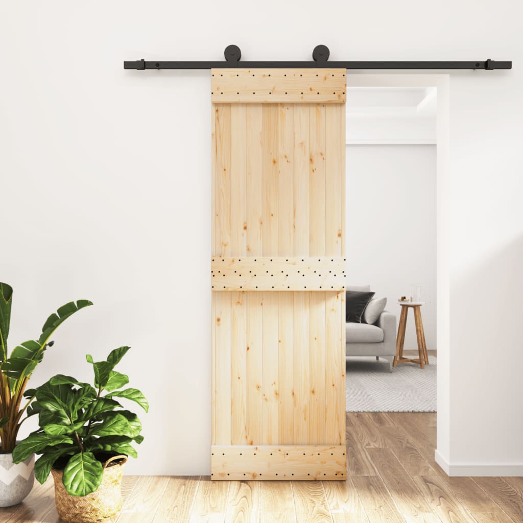 vidaXL Posuvné dvere so sadou kovania 70x210 cm borovicový masív