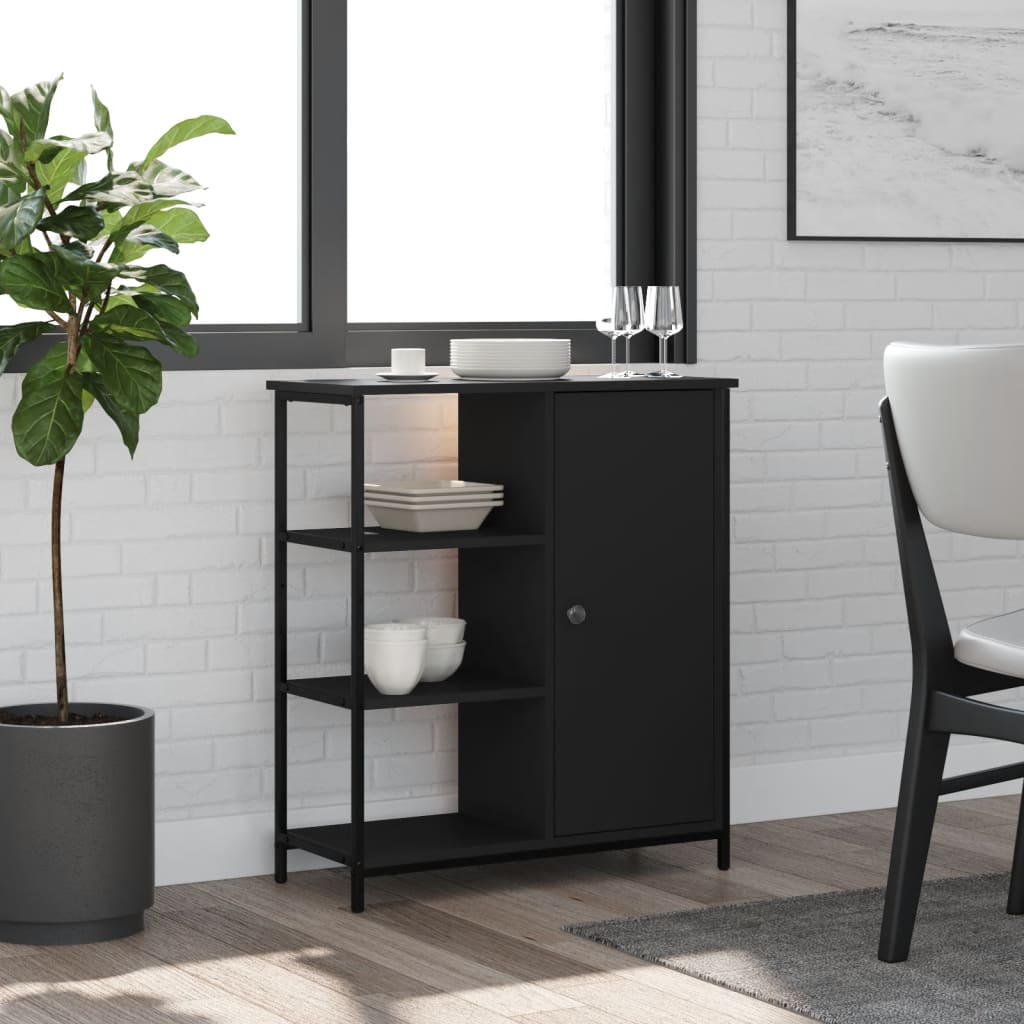 vidaXL Komoda čierna 70x30x80 cm kompozitné drevo