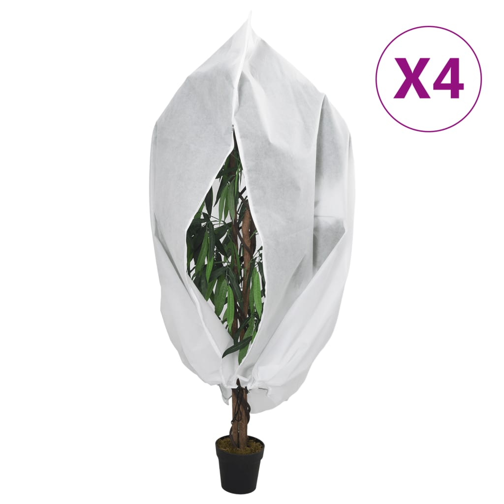 vidaXL Flísové kryty na rastliny so zipsom 4 ks 70 g/m² 3,93x3 m