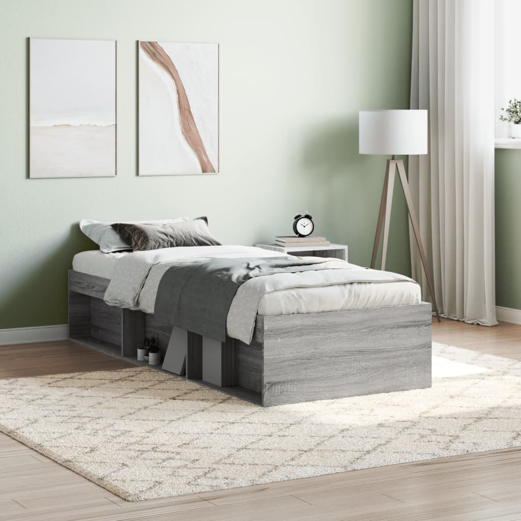 vidaXL Posteľný rám sivý sonoma 75x190 cm malé jednolôžko