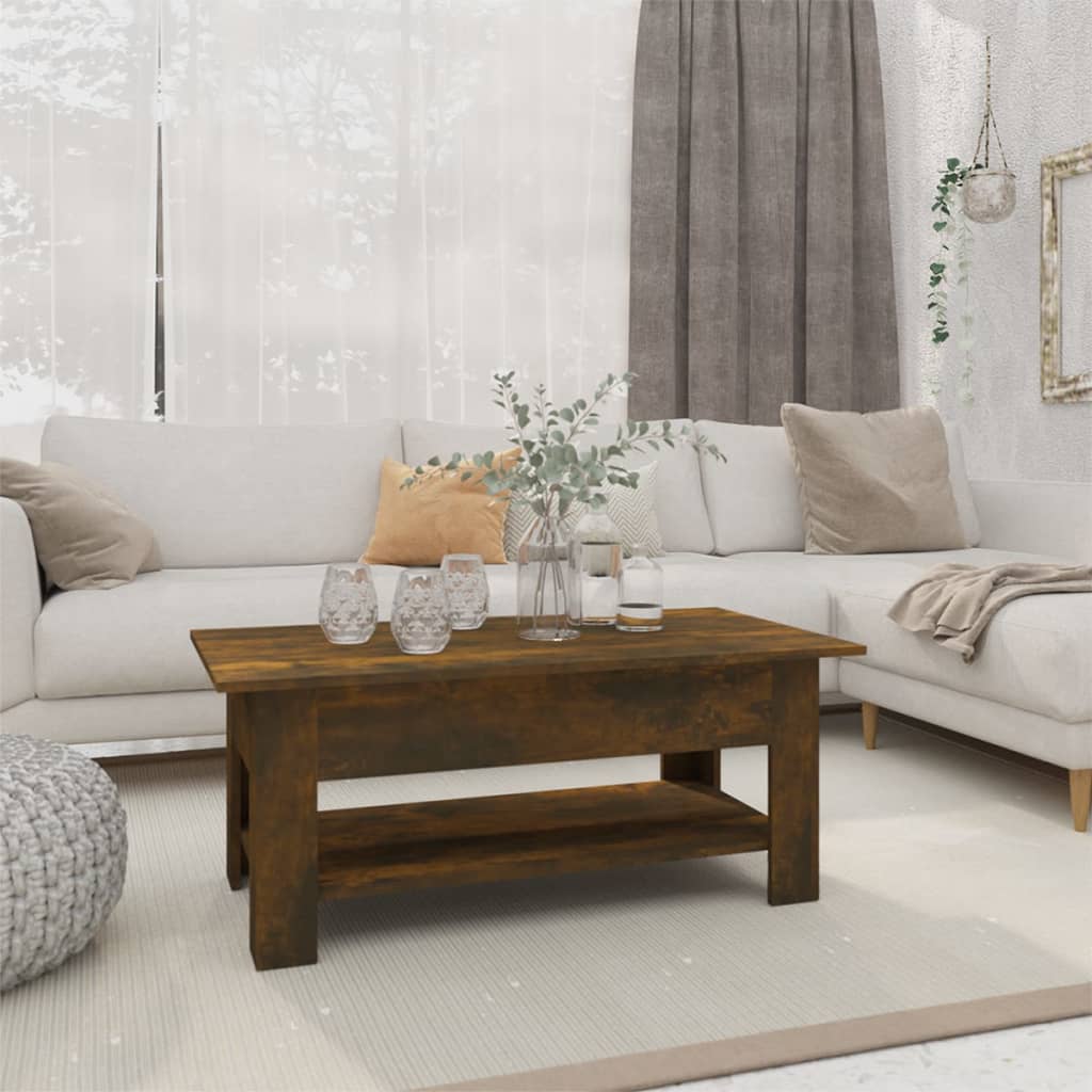 vidaXL Konferenčný stolík dymový dub 102x55x42 cm kompozitné drevo