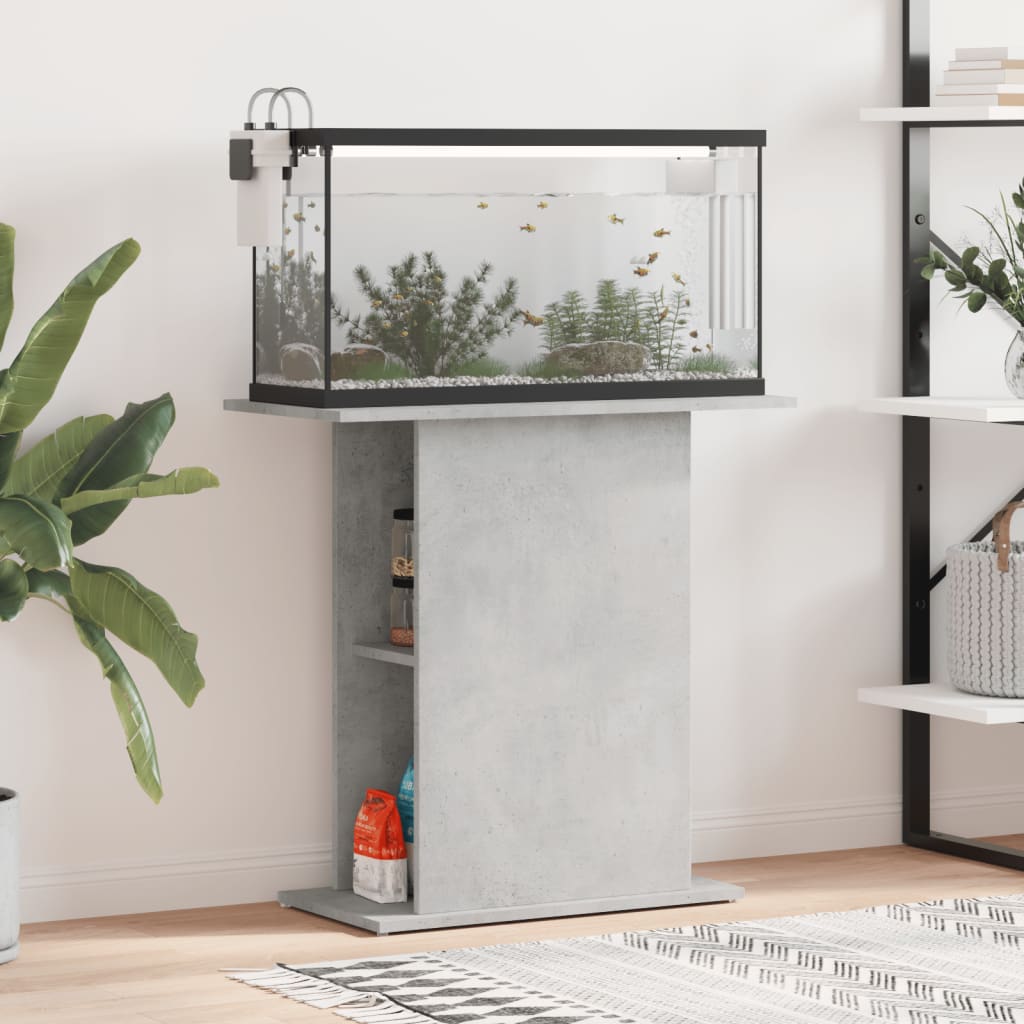 vidaXL Stojan na akvárium betónový sivý 75x36x72,5 cm kompozitné drevo