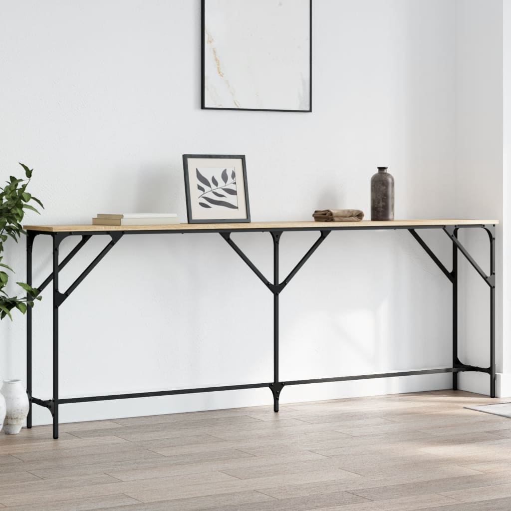vidaXL Konzolový stolík dub sonoma 200x29x75 cm kompozitné drevo