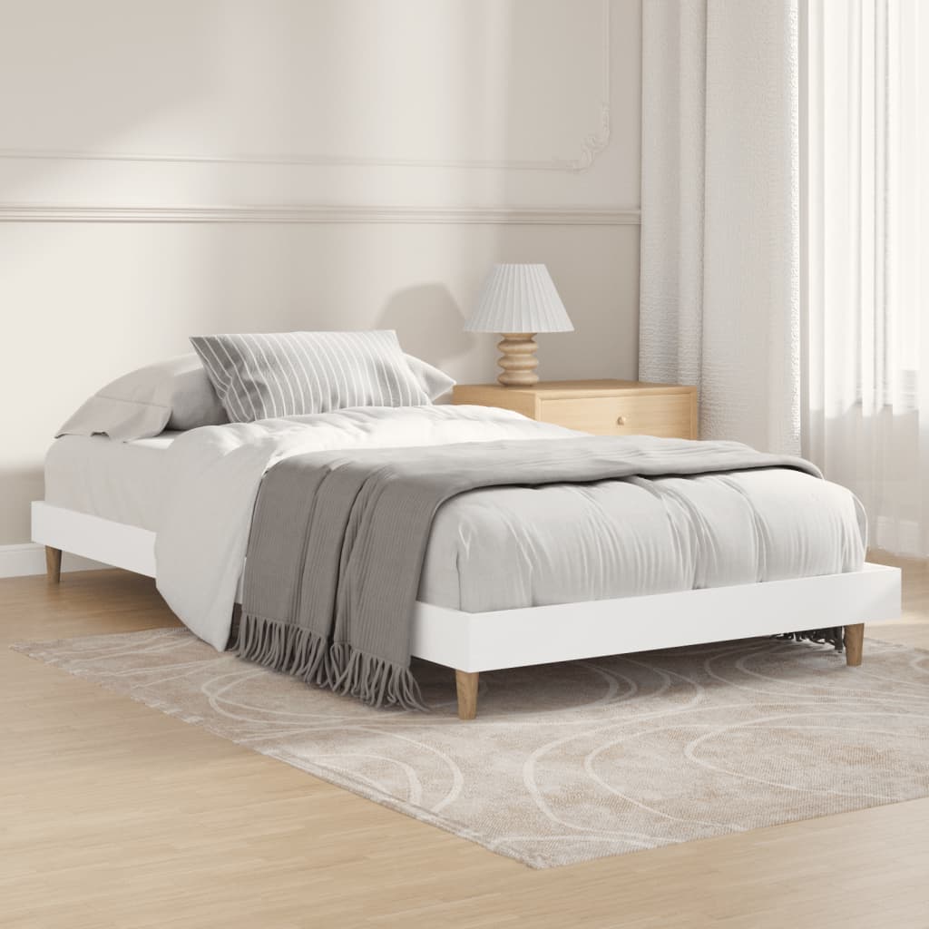 vidaXL Posteľný rám biely 90x200 cm kompozitné drevo