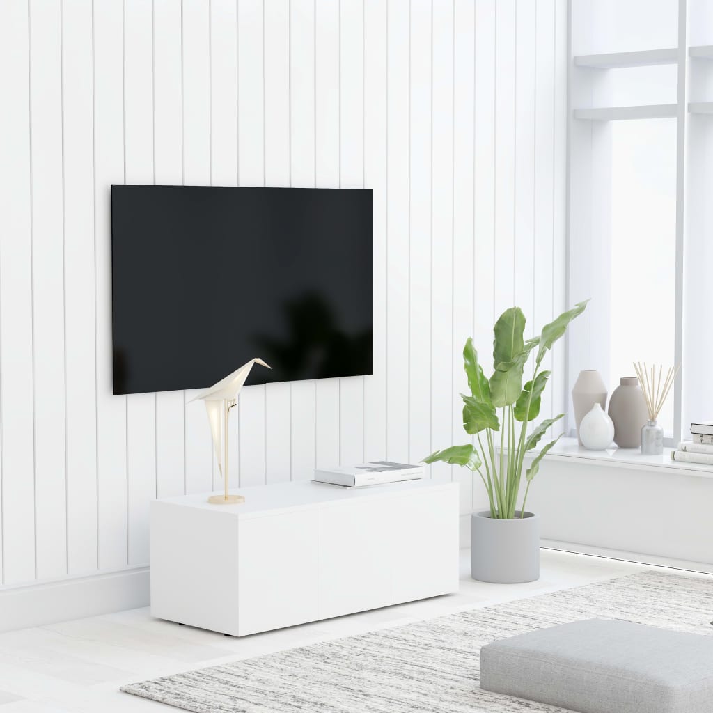 vidaXL TV skrinka, biela 80x34x30 cm, kompozitné drevo