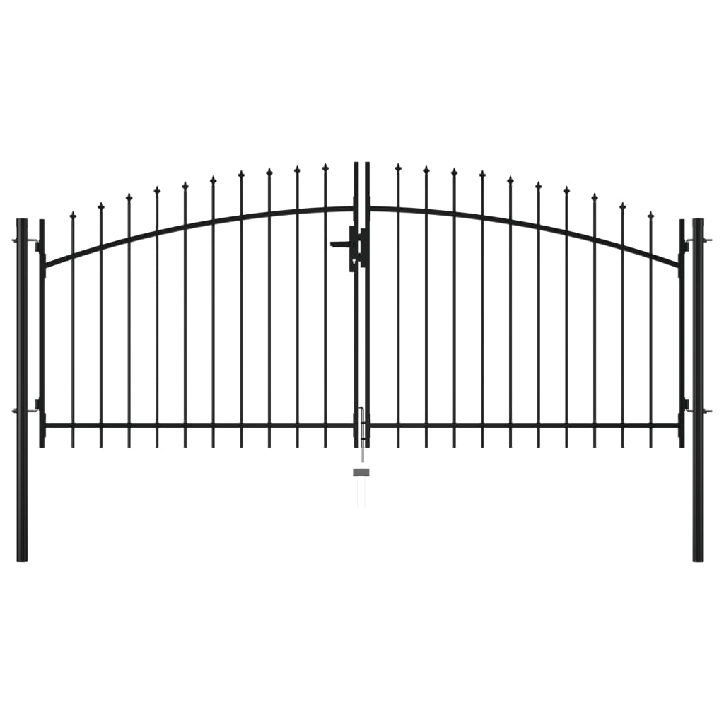 vidaXL Dvojkrídlová ozdobná brána s hrotmi 300x150 cm