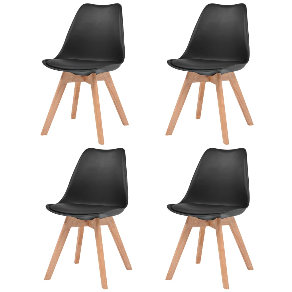 vidaXL Jedálenské stoličky 4 ks, čierne, plast