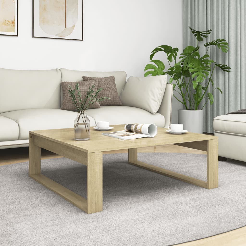 vidaXL Konferenčný stolík, dub sonoma 100x100x35 cm, kompozitné drevo