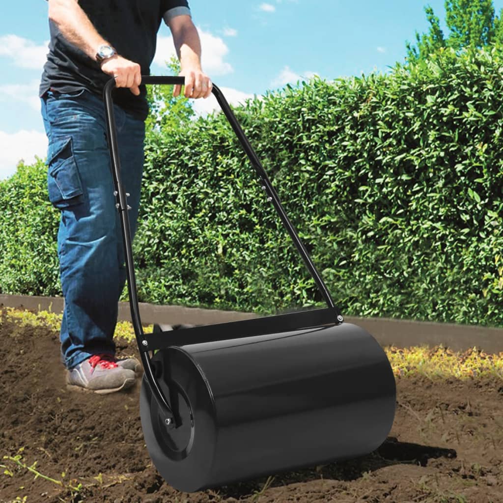 vidaXL Valec na trávu čierny 63 cm 50 l