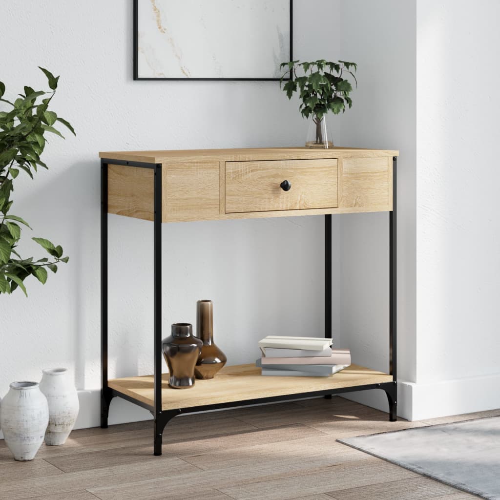 vidaXL Konzolový stolík dub sonoma 75 x 34,5 x 75 cm kompozitné drevo