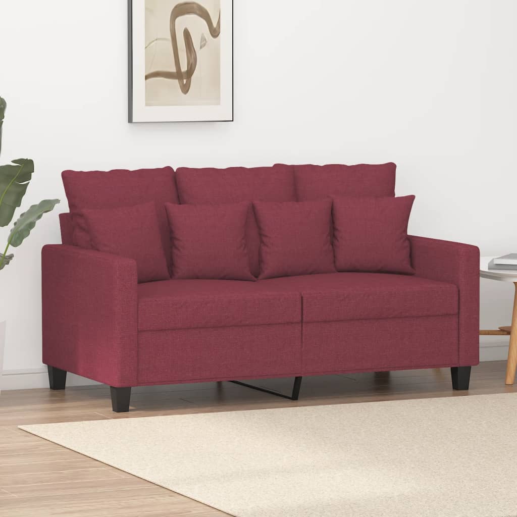 vidaXL 2-miestna pohovka vínovo-červená 120 cm látka