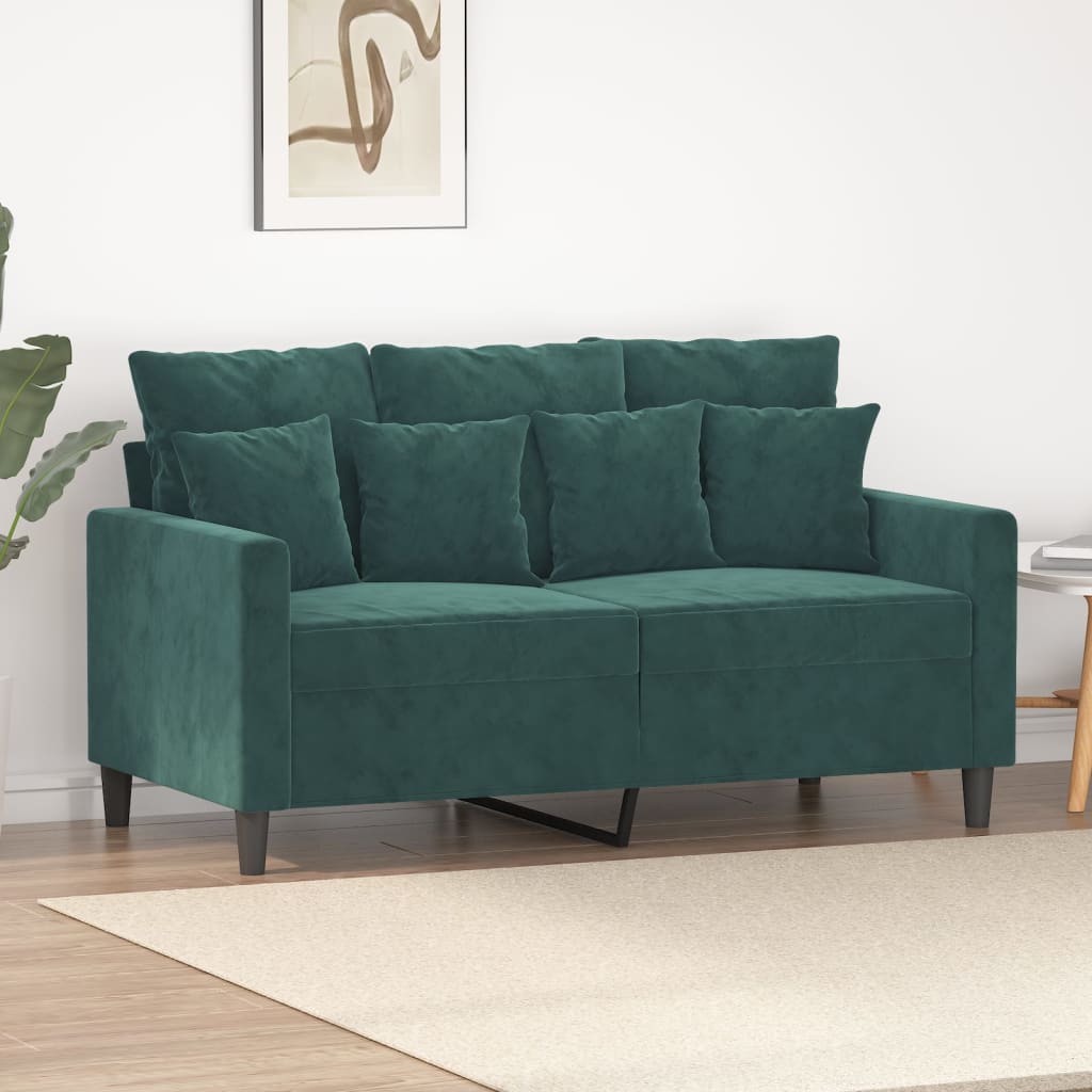 vidaXL 2-miestna pohovka tmavozelená 120 cm zamat
