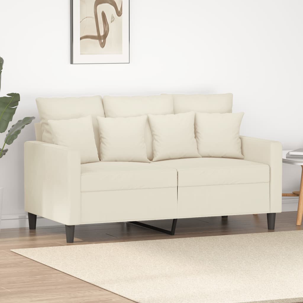 vidaXL 2-miestna pohovka krémová 120 cm zamat