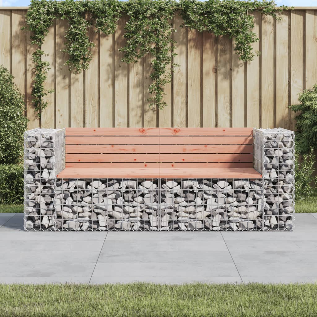 vidaXL Záhradná lavica gabiónový dizajn 184x71x65,5 cm masívny douglas
