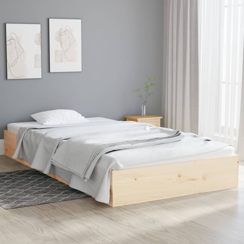 vidaXL Posteľný rám masívne drevo 90x200 cm