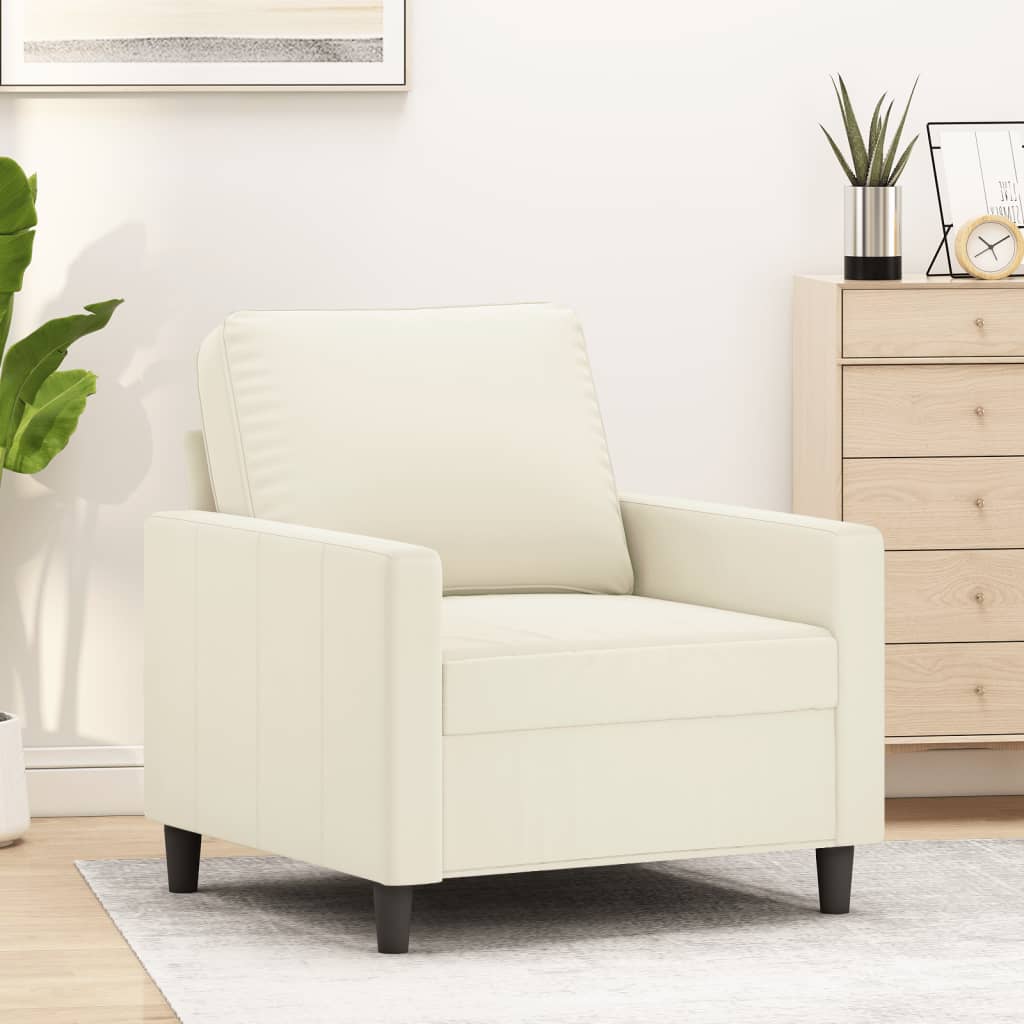 vidaXL Kreslo krémové 60 cm zamat