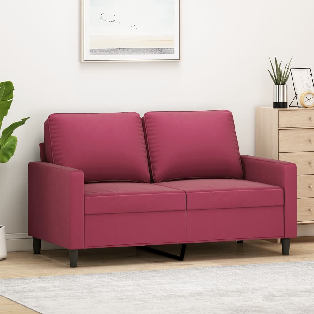 vidaXL 2-miestna pohovka vínovo-červená 120 cm zamat