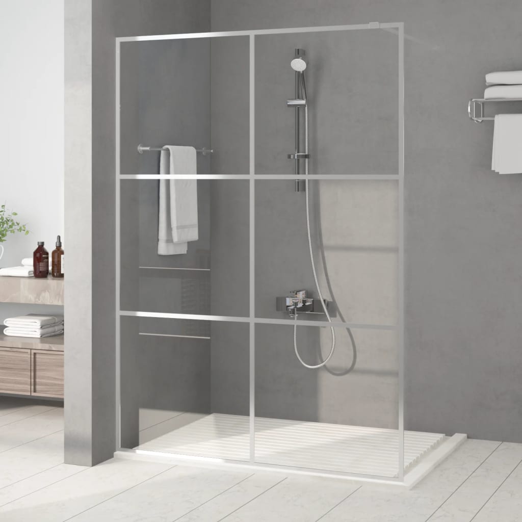 vidaXL Sprchová zástena strieborná 140x195 cm priehľadné ESG sklo