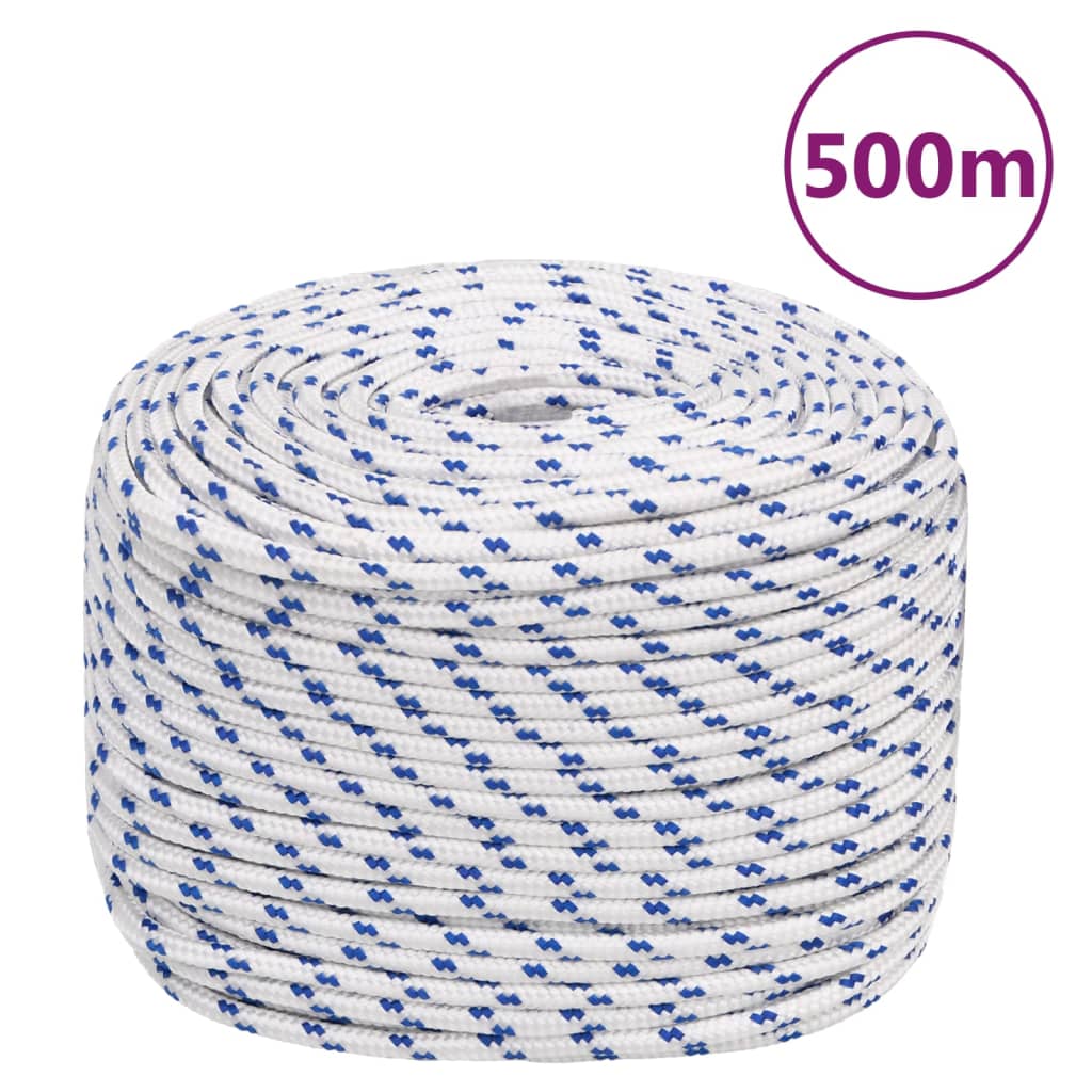 vidaXL Lodné lano biele 10 mm 500 m polypropylén