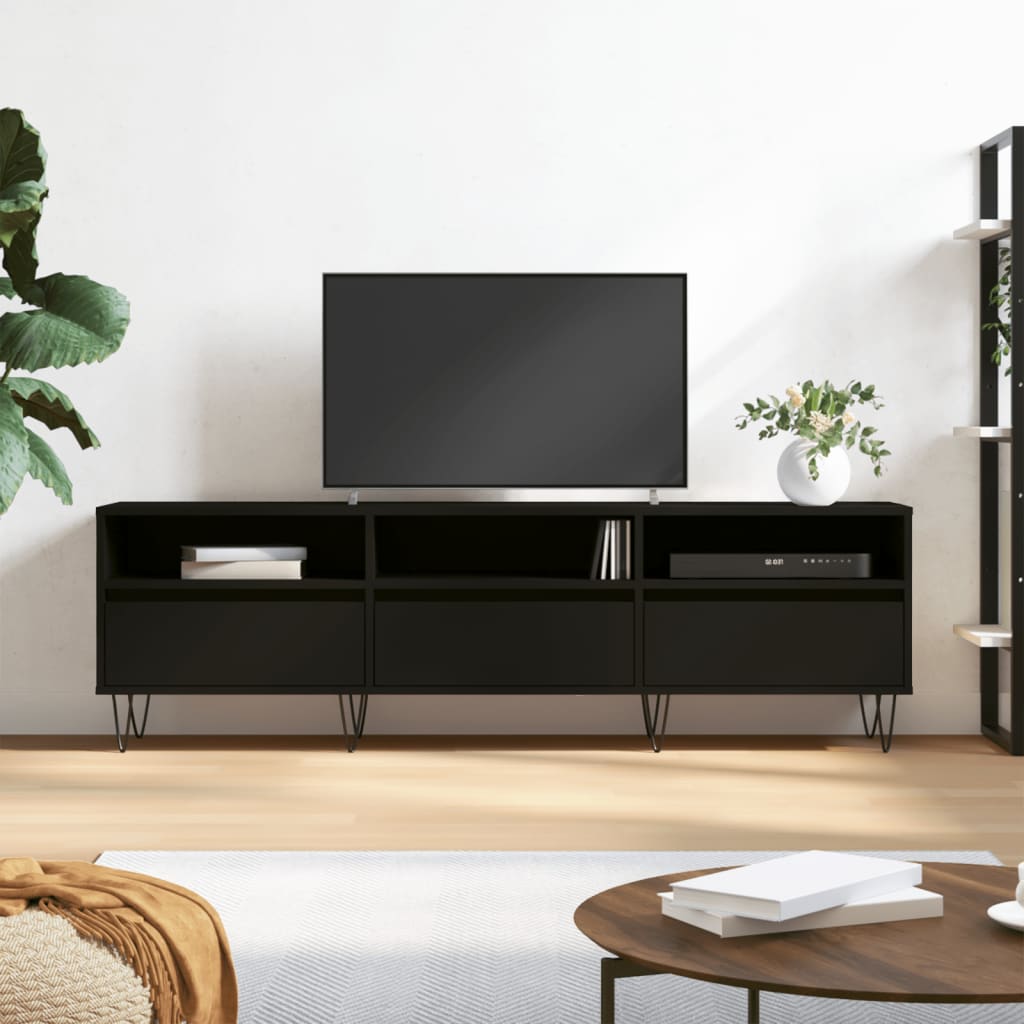 vidaXL TV skrinka čierna 150x30x44,5 cm kompozitné drevo