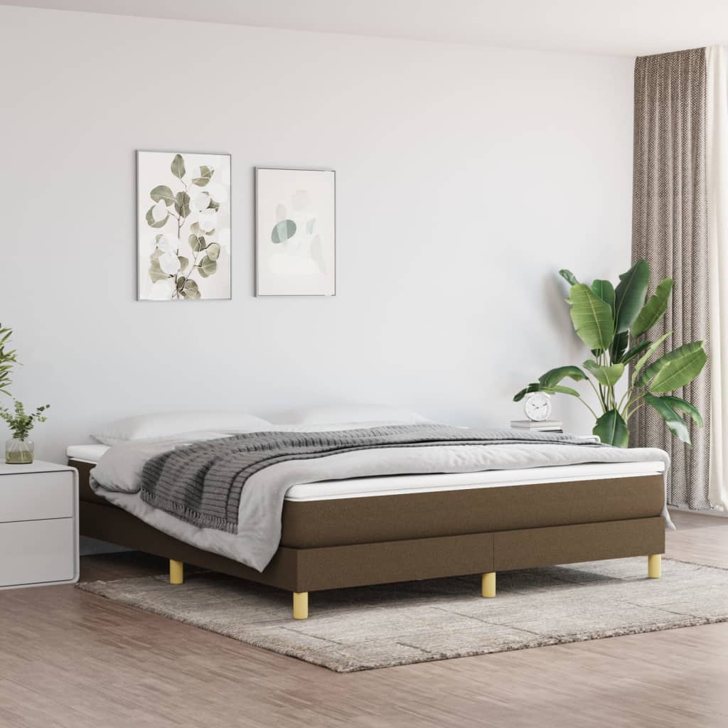 vidaXL Posteľný rám tmavohnedý 180x200 cm látka