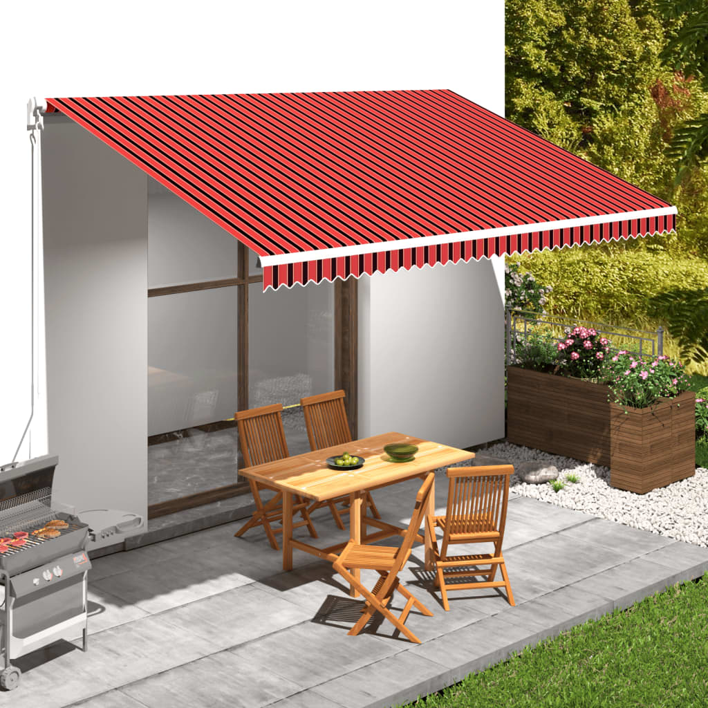 vidaXL Tieniaca plachta na markízu, plátená, oranžovo hnedá 500x300 cm