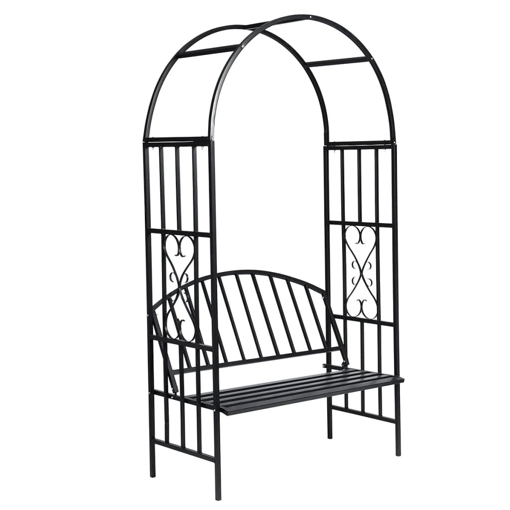 vidaXL Záhradná pergola na ruže s lavičkou