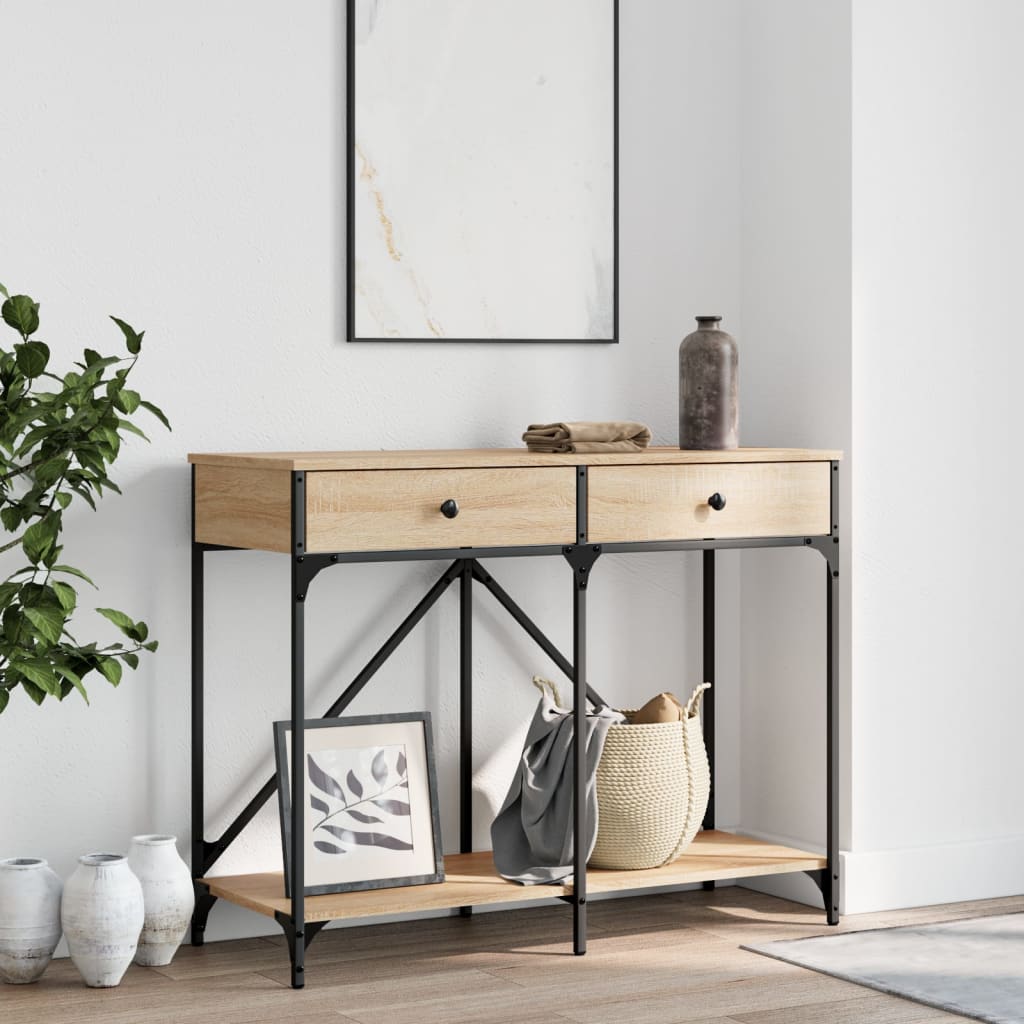 vidaXL Konzolový stolík dub sonoma 100x39x78,5 cm kompozitné drevo