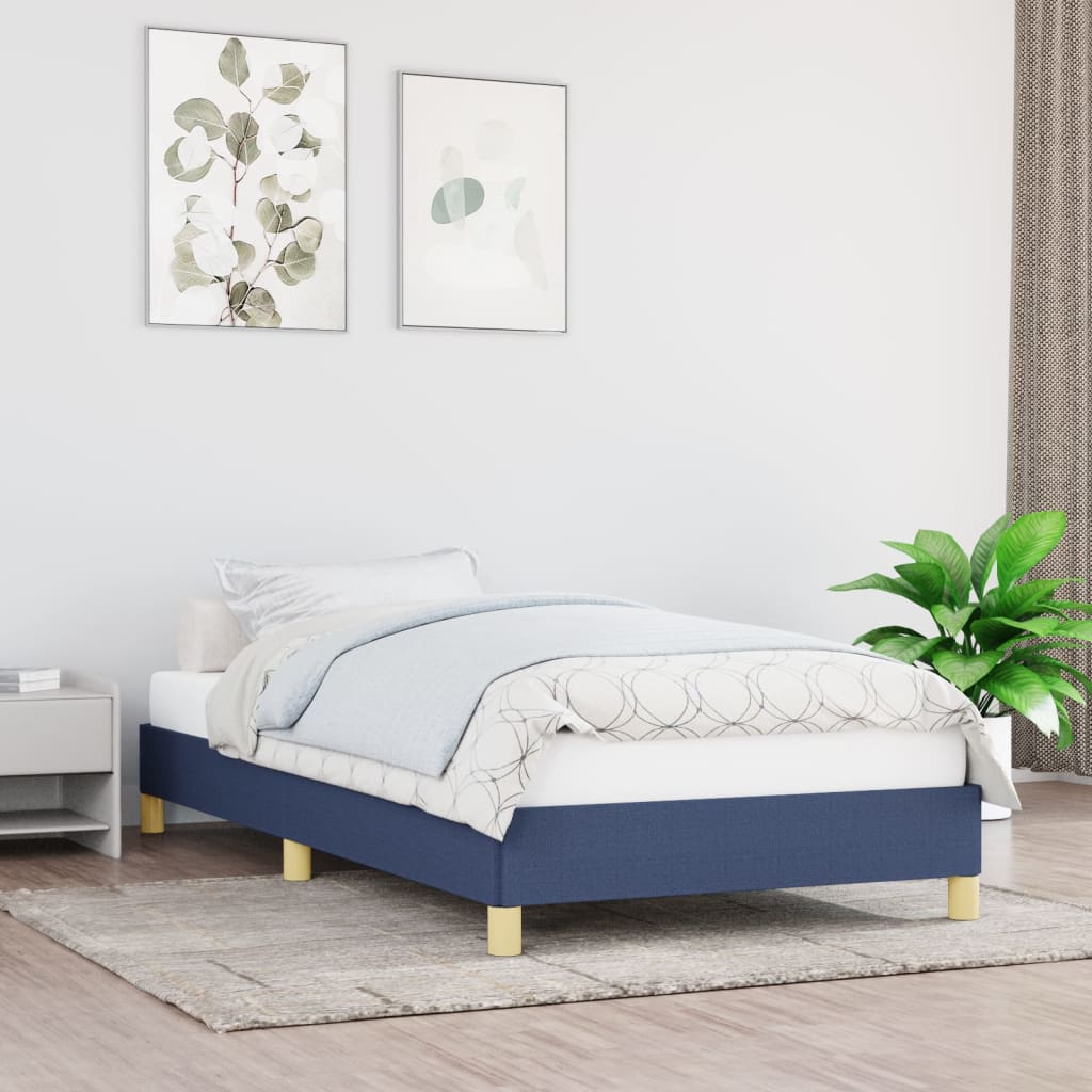 vidaXL Posteľný rám modrý 90x190 cm látka