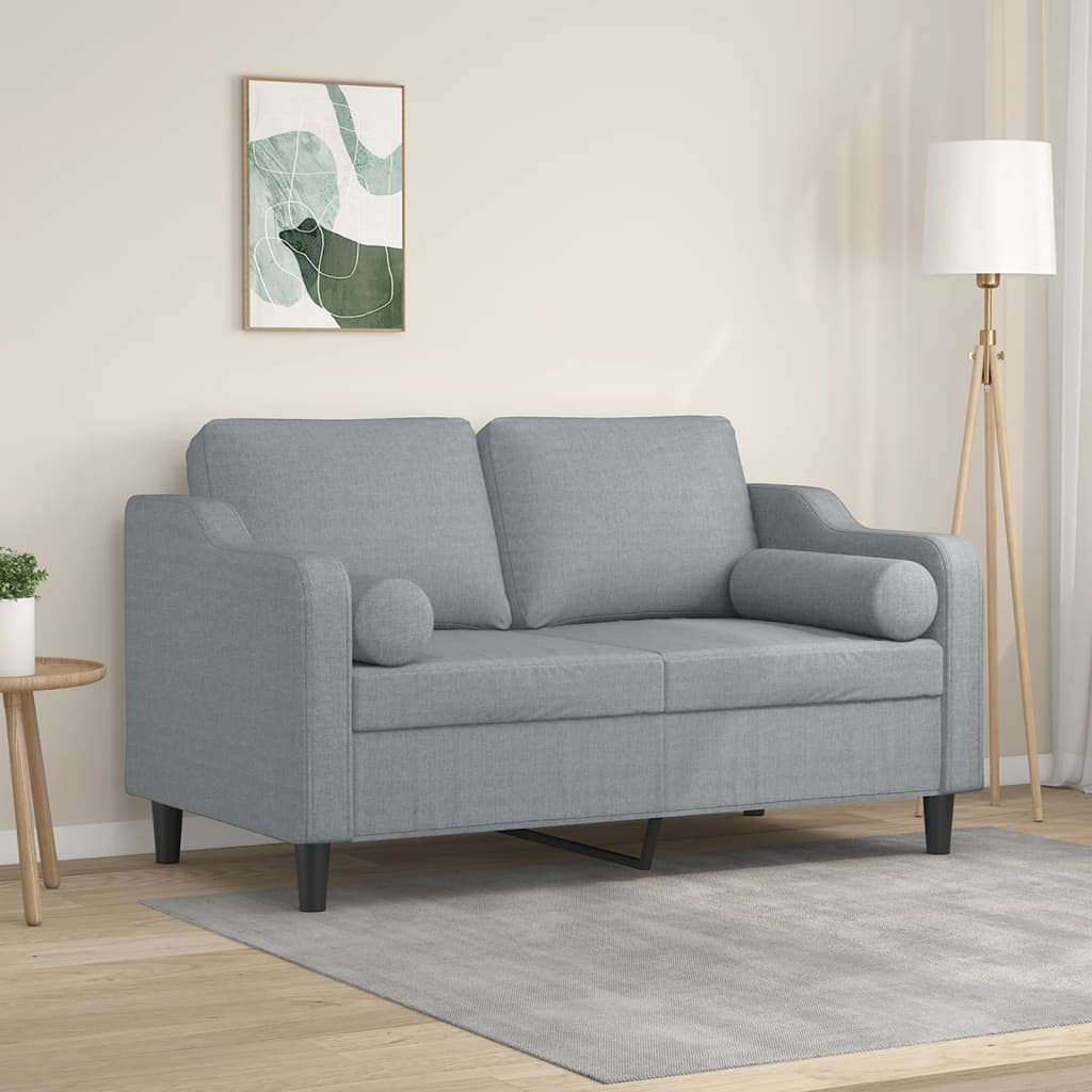 vidaXL 2-miestna pohovka s vankúšmi svetlosivá 120 cm látka