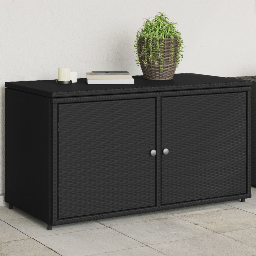 vidaXL Záhradná úložná skriňa čierna 100x55,5x60,5 cm polyratan